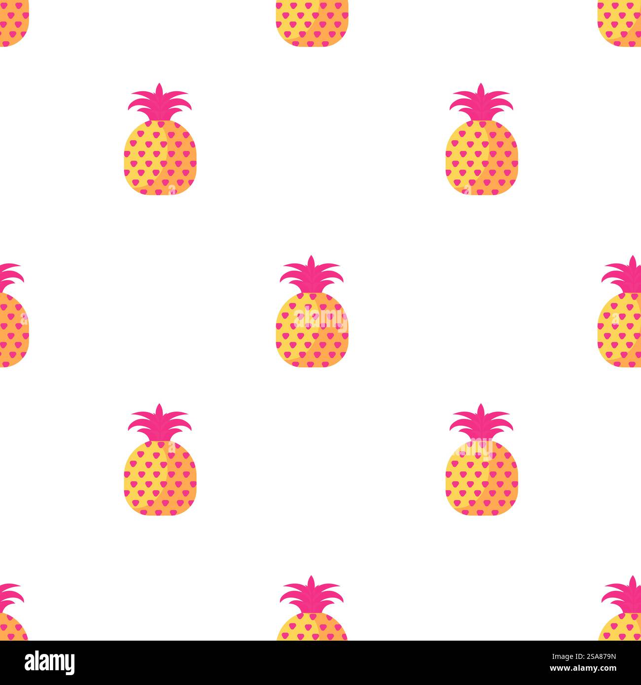 Seamless pattern with pineapples, designed in a flat style. Vector ...