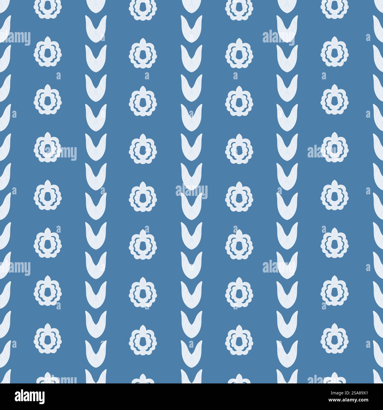 Blue ornamental pattern with intricate details, seamlessly repeatable ...