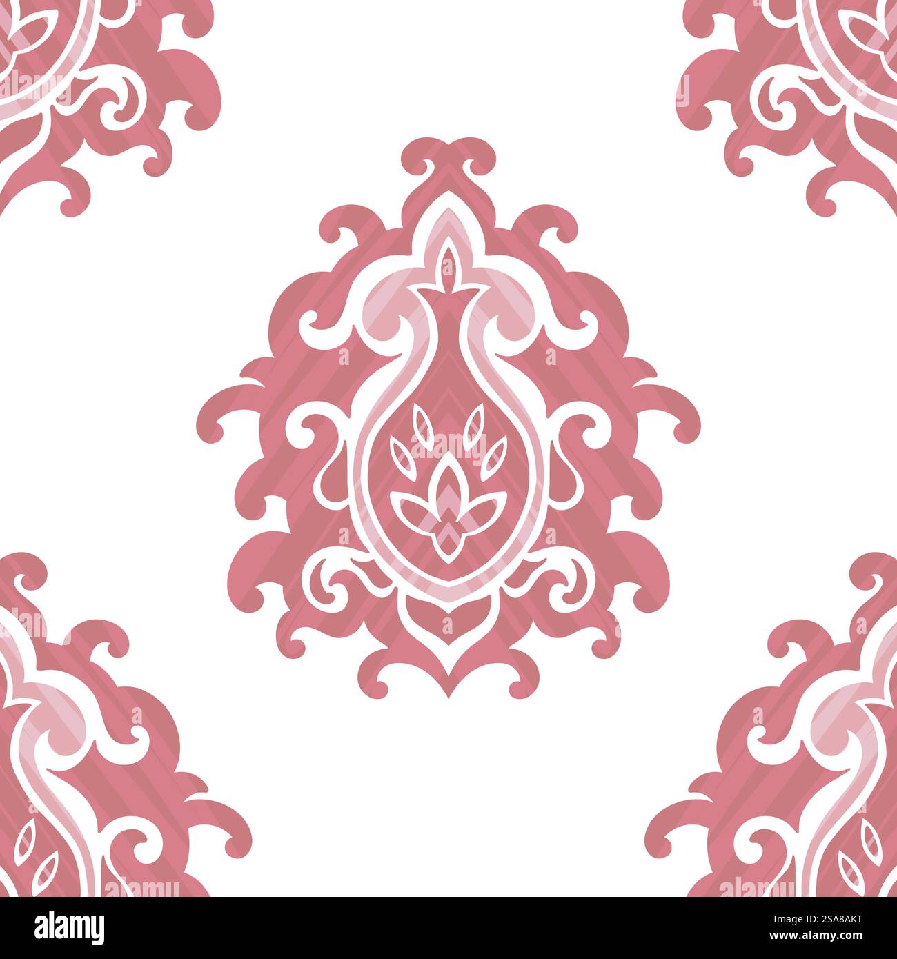 Elegant pink ornamental seamless pattern in a classic style, vector ...