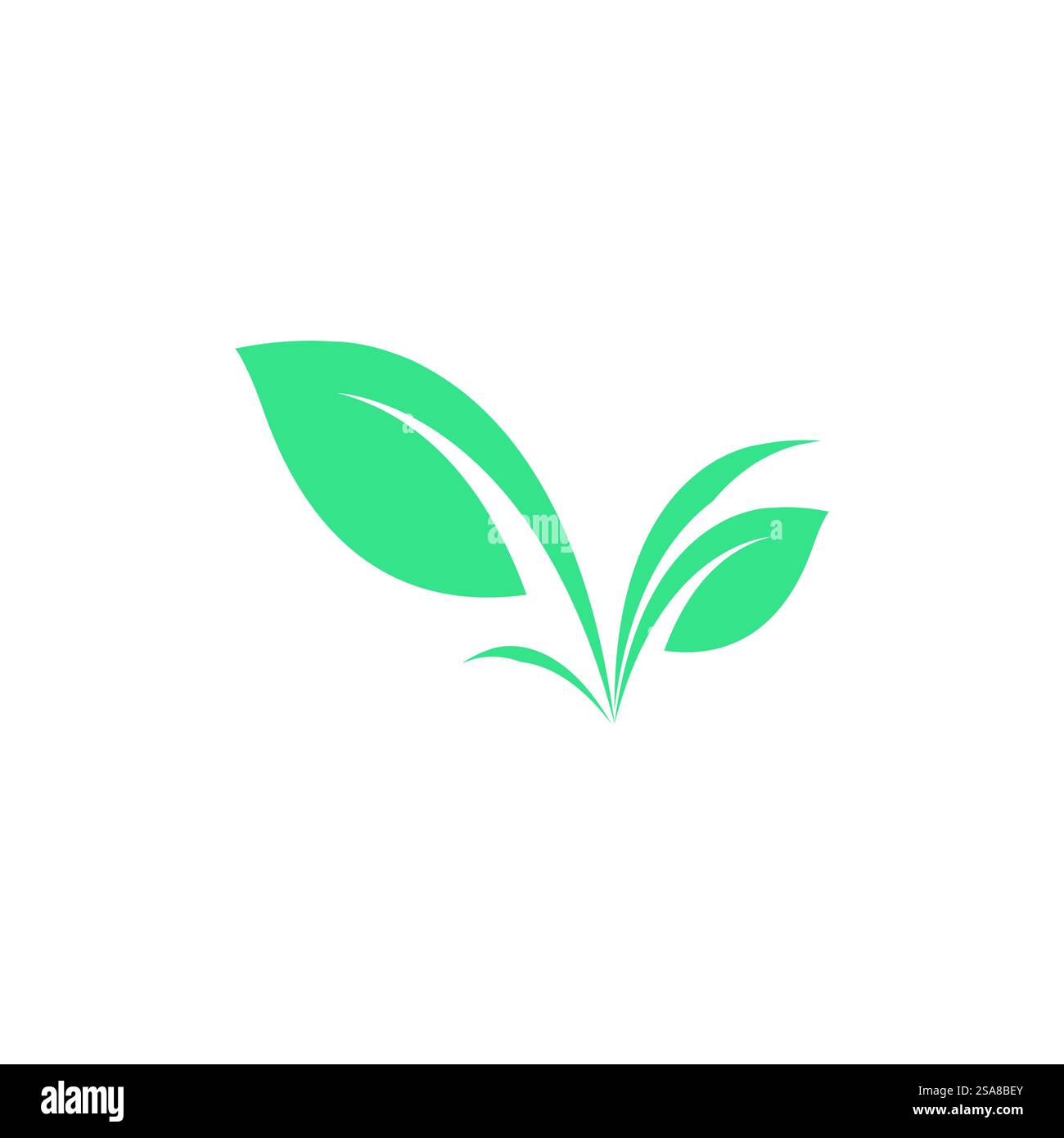 Green leaf illustration nature logo flat design template Stock Vector ...