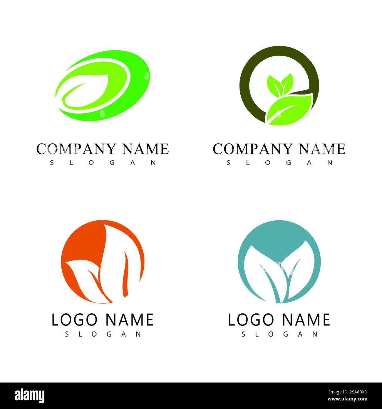 Green leaf logo vector element symbol template Stock Vector Image & Art ...