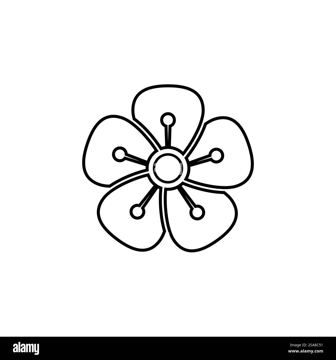 Flower plumeria logo vector element symbol design Stock Vector