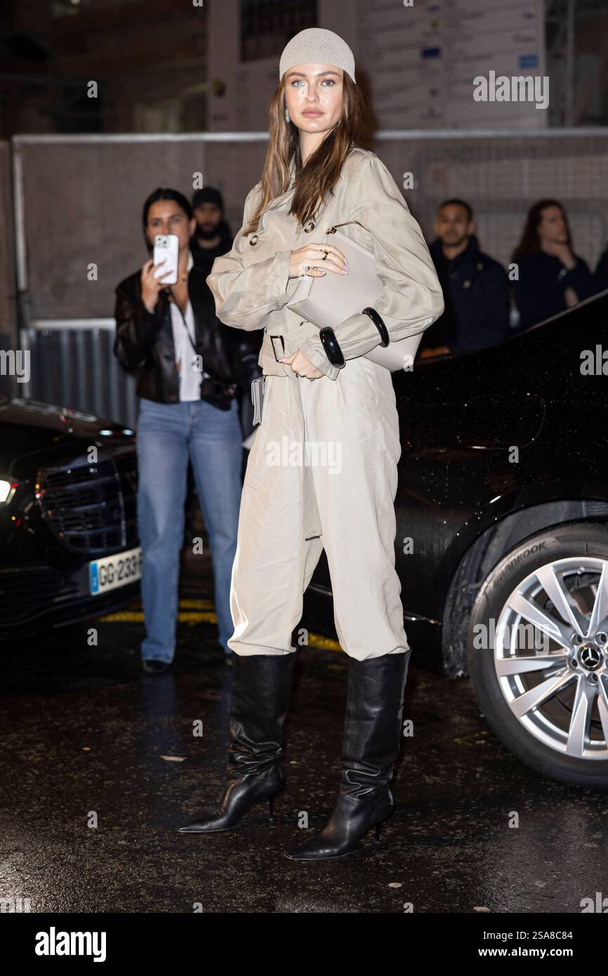 Paris France January 28 Kristina Romanova Arrives To Armani Prive Paris France January 28 Kristina Romanova Arrives To Armani Prive Fashion Show During The Haute Couture Fallwinter 2025 2026 Fashion Week On January 28 2025 In Paris France Photo By Marco 2SA8C84 