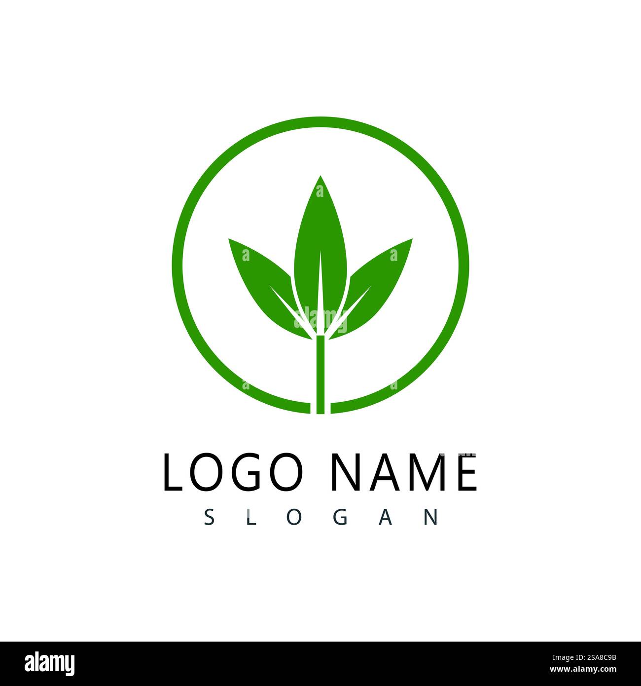 Green leaf logo vector element symbol template Stock Vector Image & Art ...