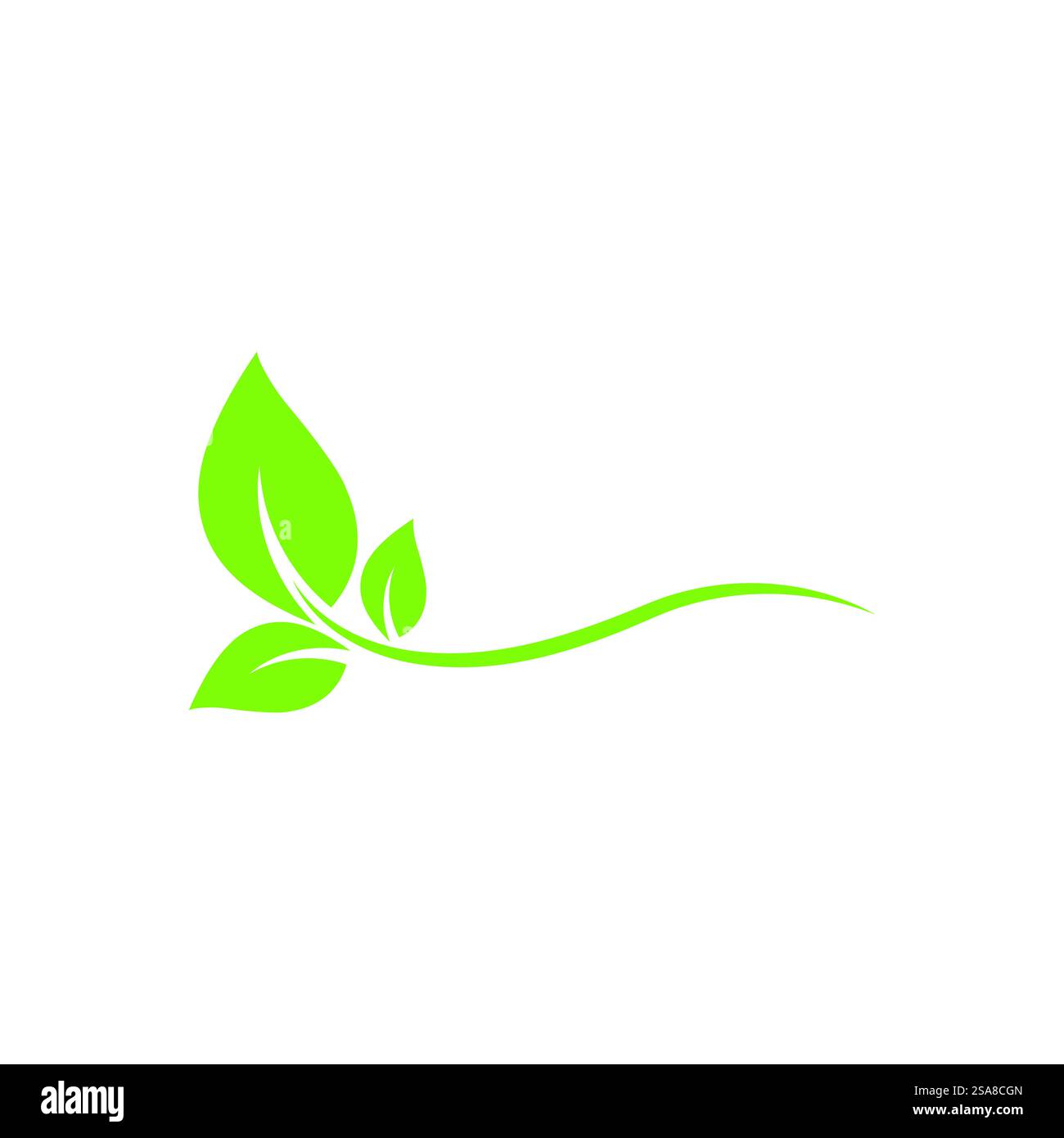 Green leaf illustration nature logo flat design template Stock Vector ...