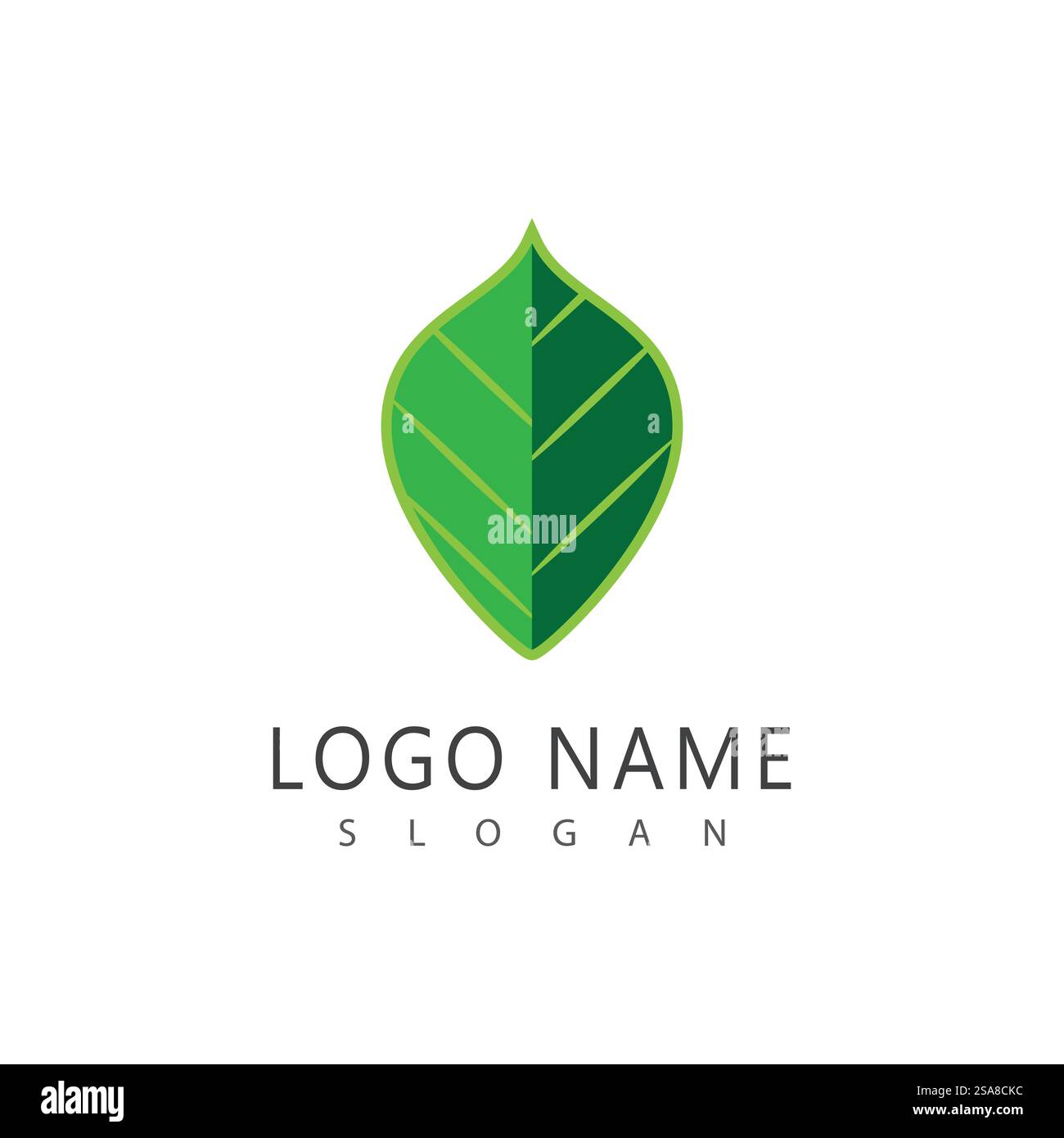 Green leaf logo vector element symbol template Stock Vector Image & Art ...