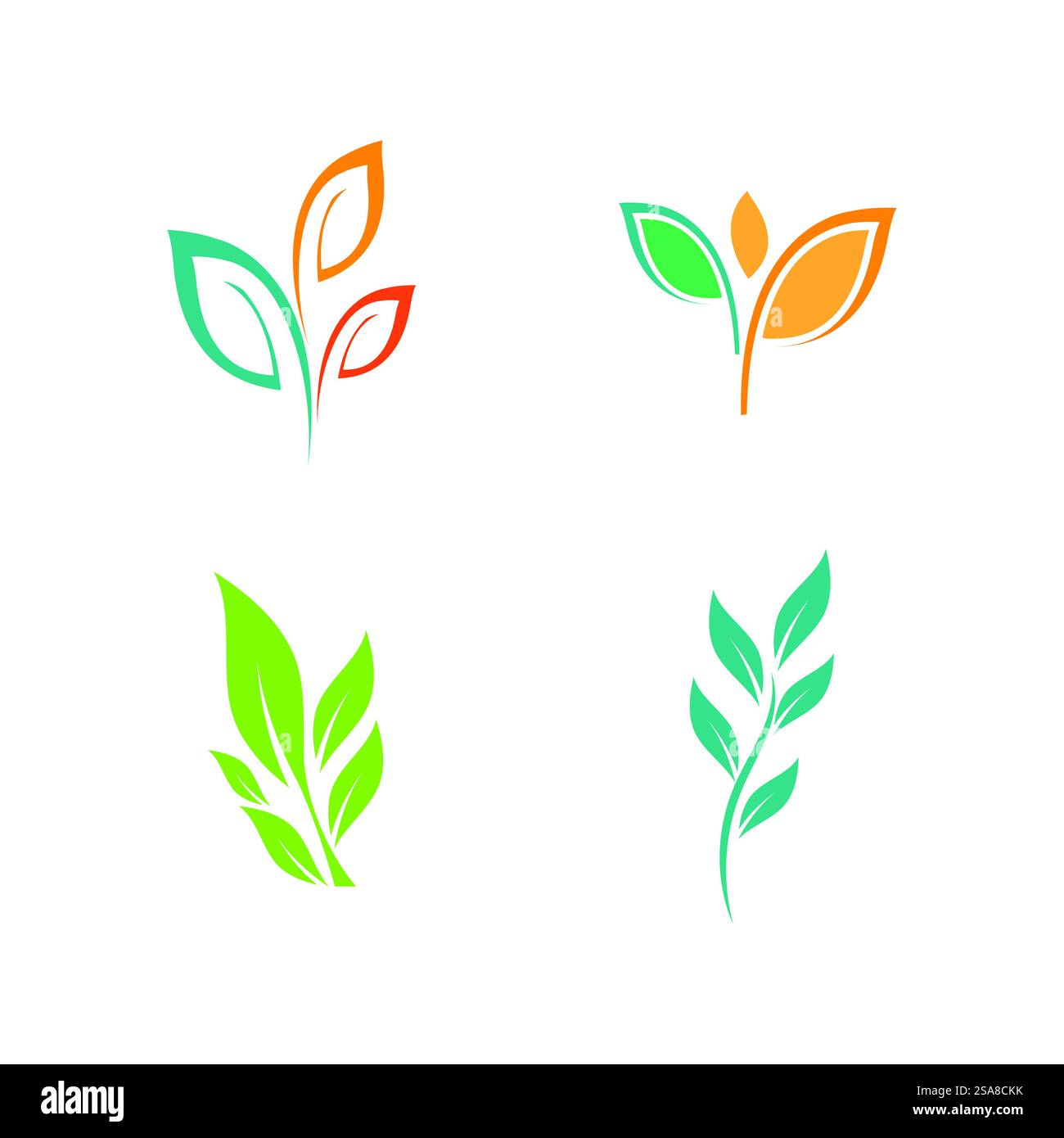 Green leaf illustration nature logo flat design template Stock Vector ...