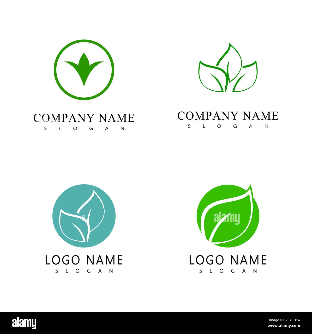 Green leaf logo vector element symbol template Stock Vector Image & Art ...