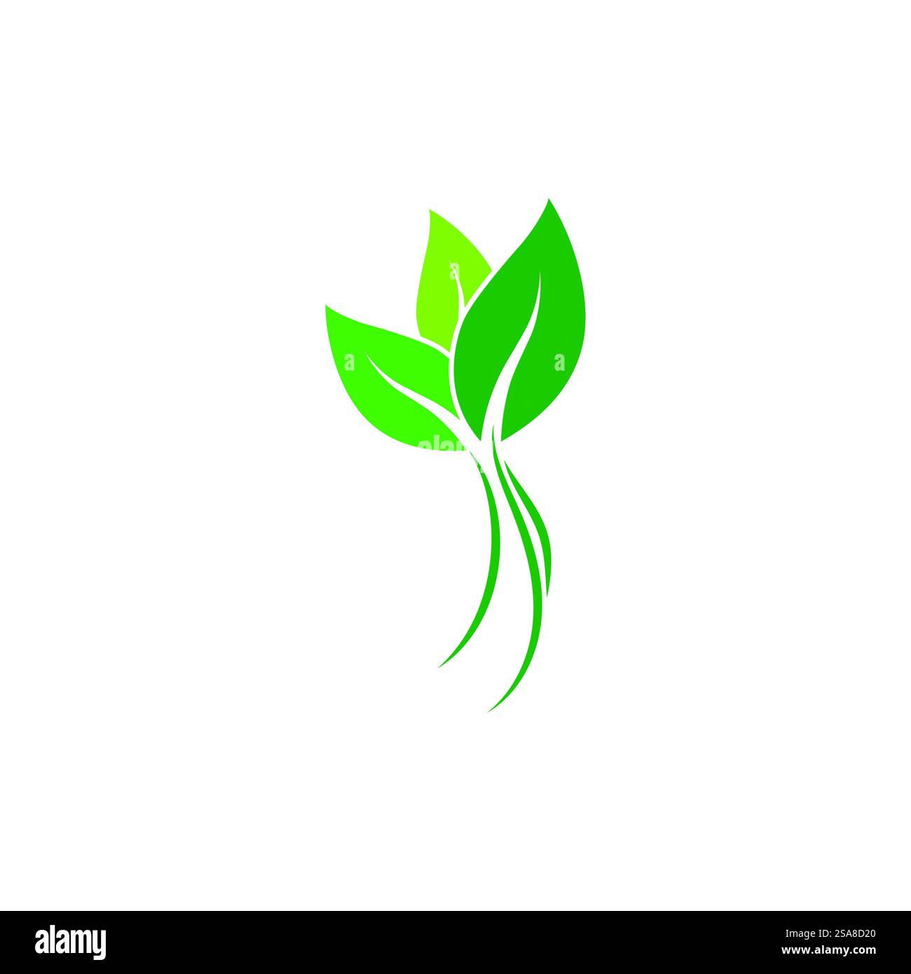 Green leaf illustration nature logo flat design template Stock Vector ...