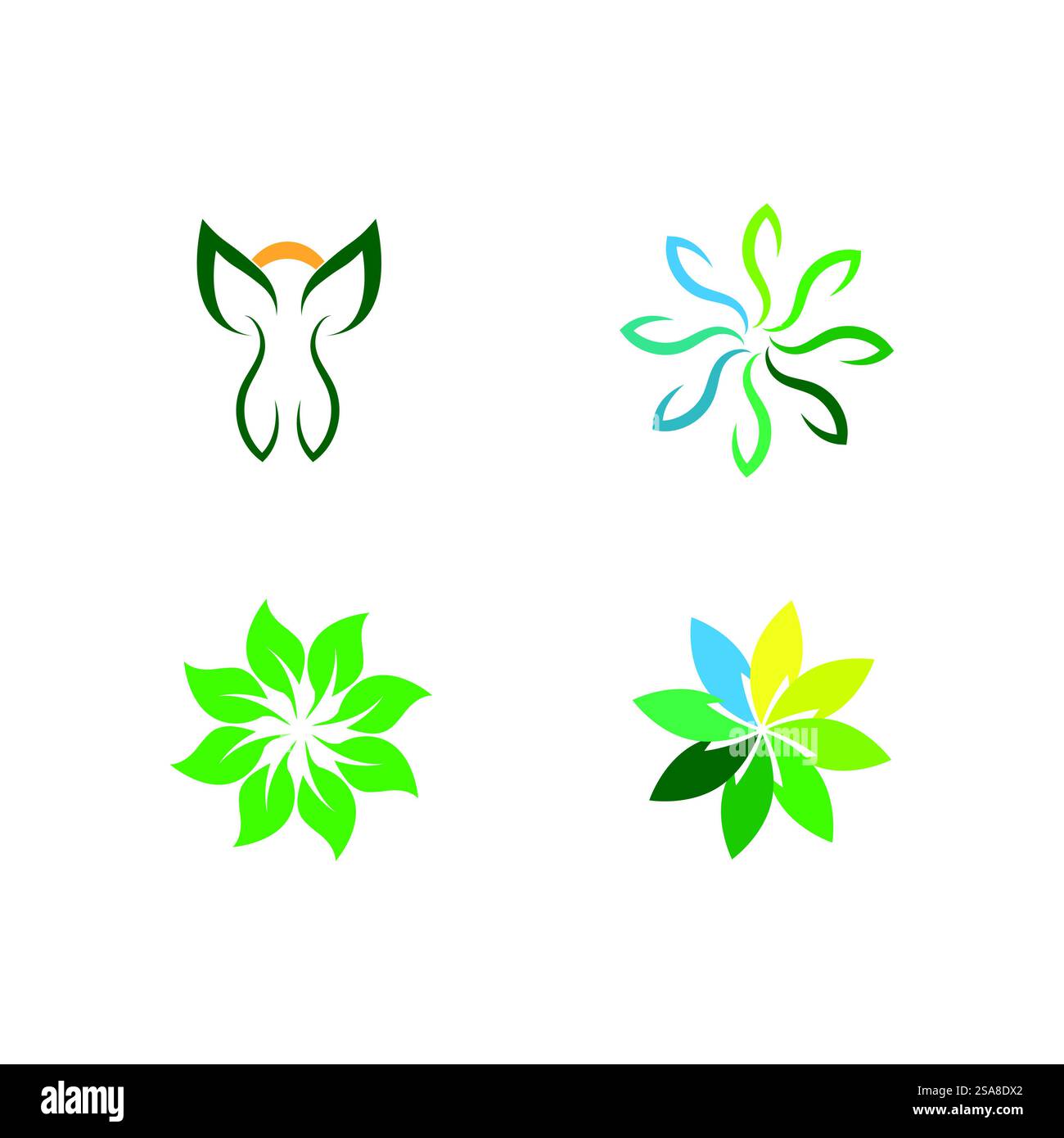Green leaf logo vector template element symbol design Stock Vector ...