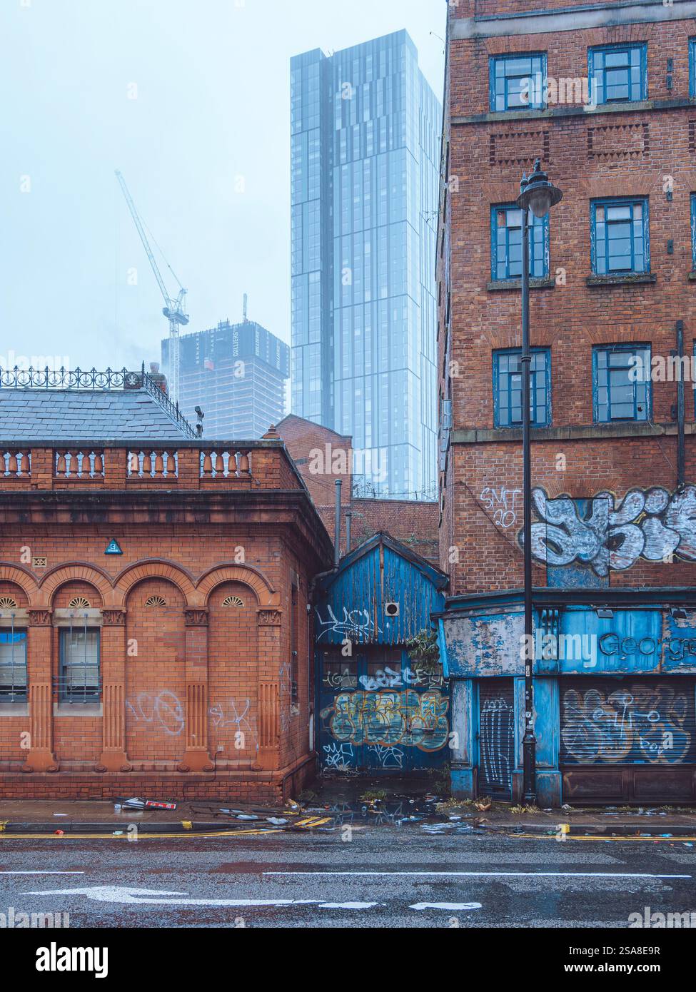 Old and new buildings in Manchester and Salford Stock Photo - Alamy