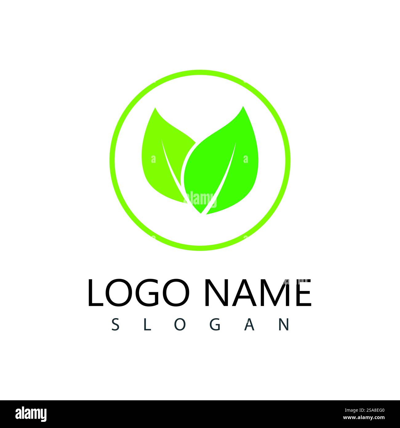 Green leaf logo vector element symbol template Stock Vector Image & Art ...