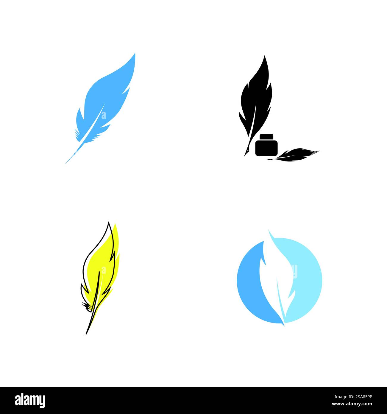 Feather ilustration logo vector template Stock Vector