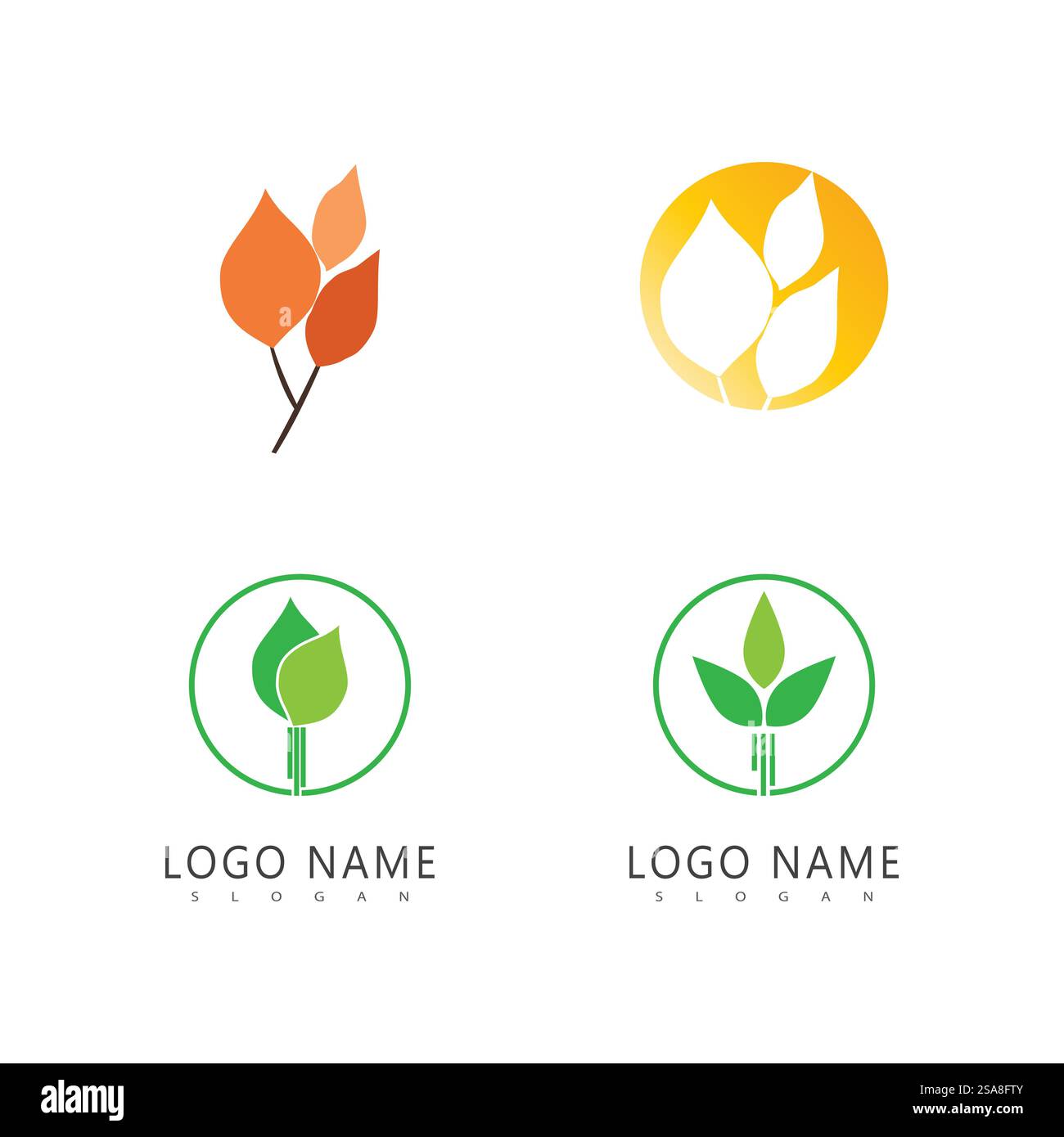 Green leaf logo vector element symbol template Stock Vector Image & Art ...