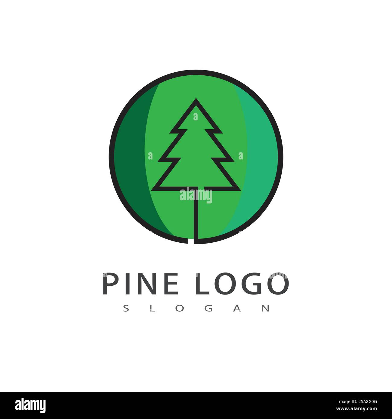 Pine tree illustration vector flat design template Stock Vector Image ...