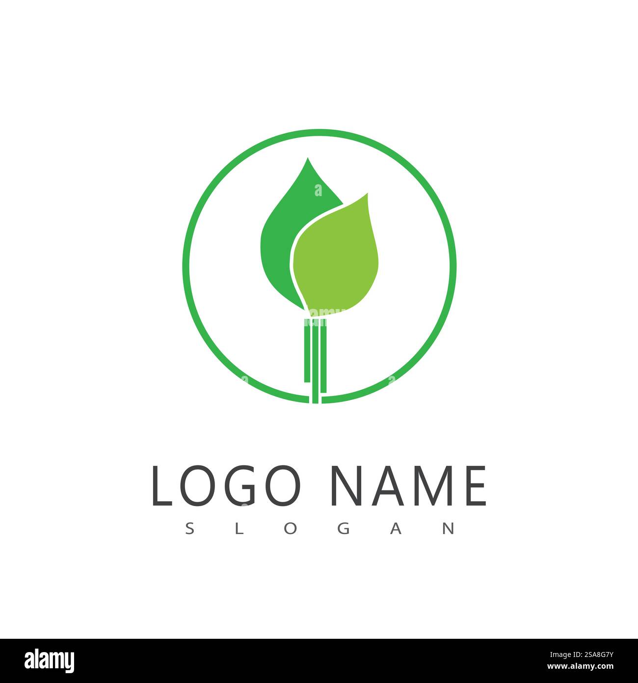 Green leaf logo vector element symbol template Stock Vector Image & Art ...