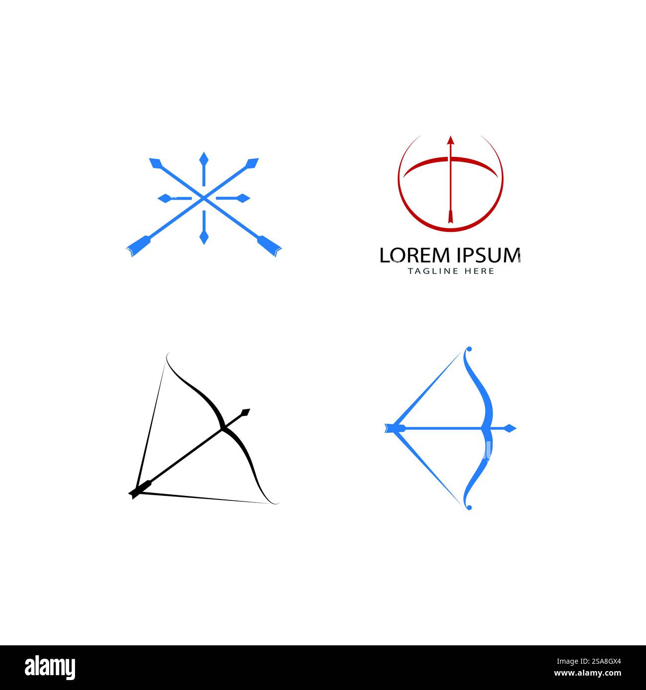 Archery logo vector ilustration flat design Stock Vector