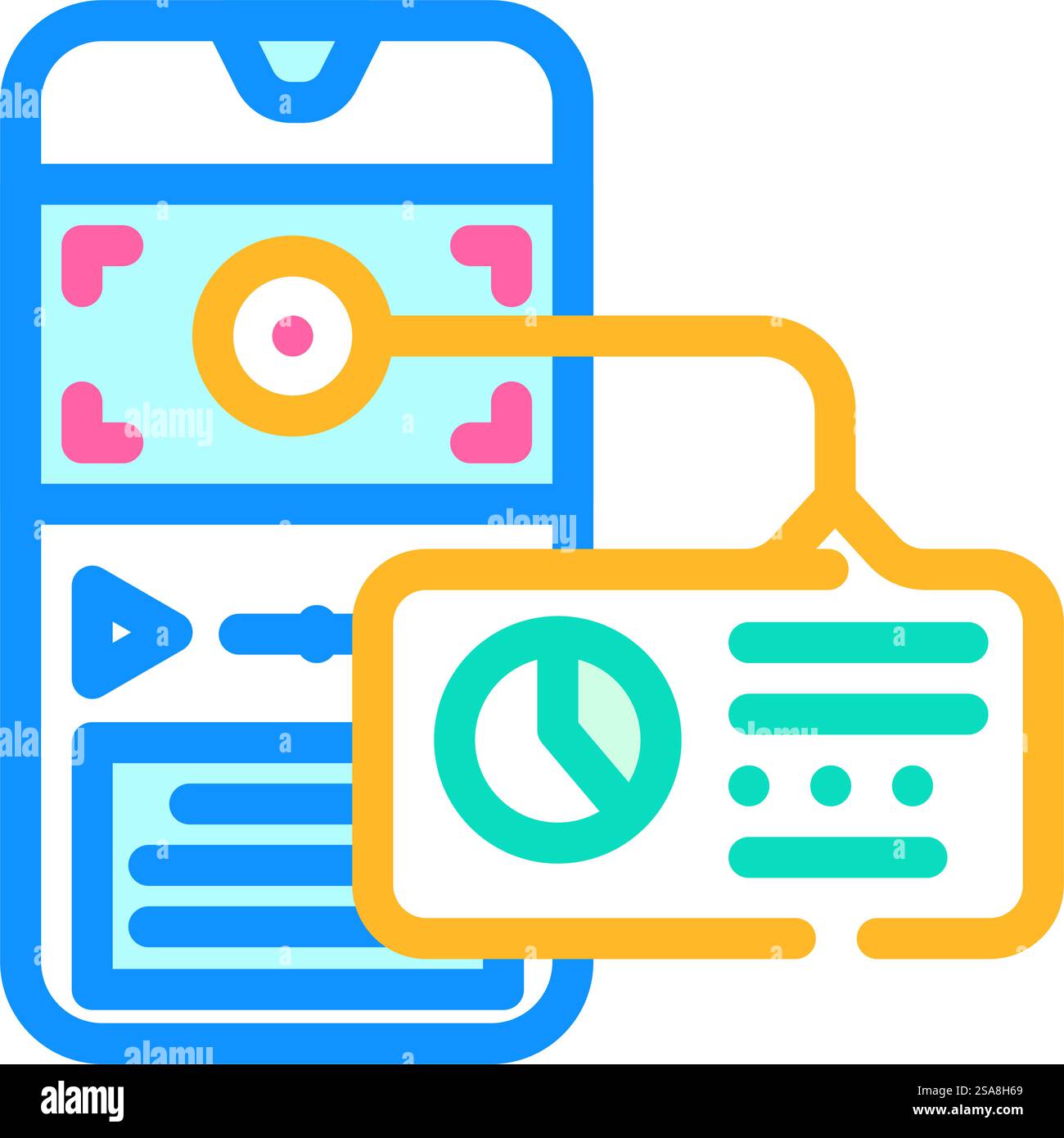 marketing metrics social media color icon vector. marketing metrics ...