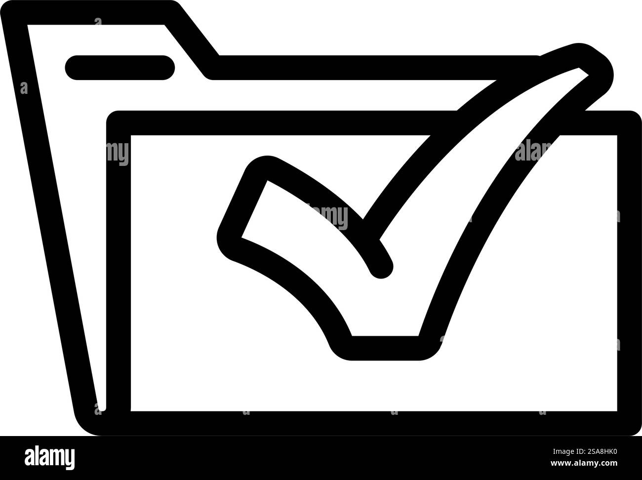 folder green check mark line icon vector. folder green check mark sign ...