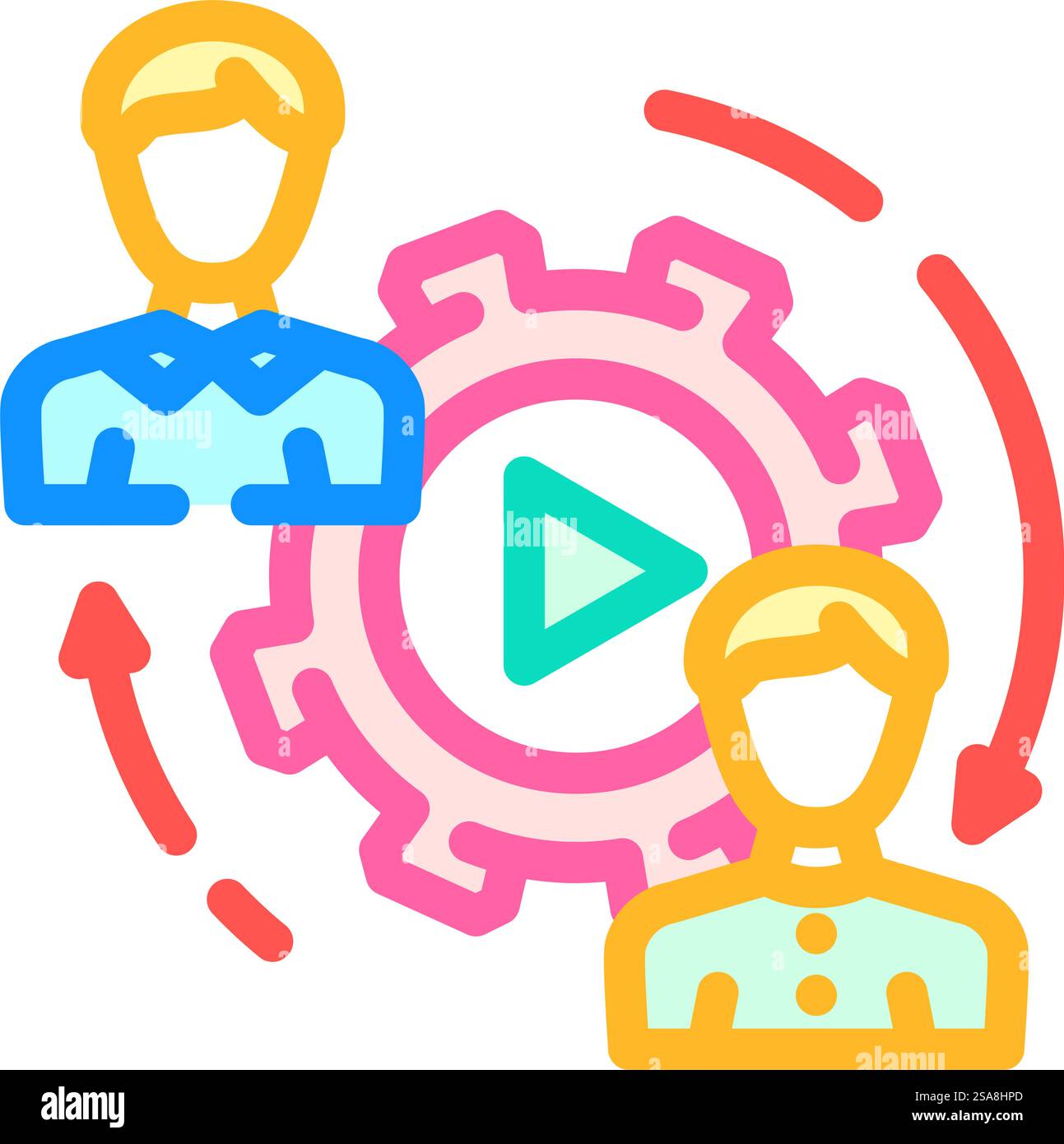 customer interaction social media color icon vector. customer ...