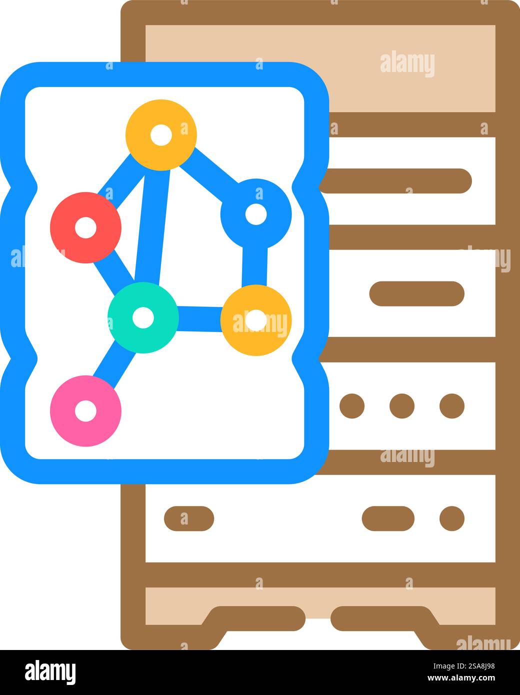 nosql database color icon vector. nosql database sign. isolated symbol ...