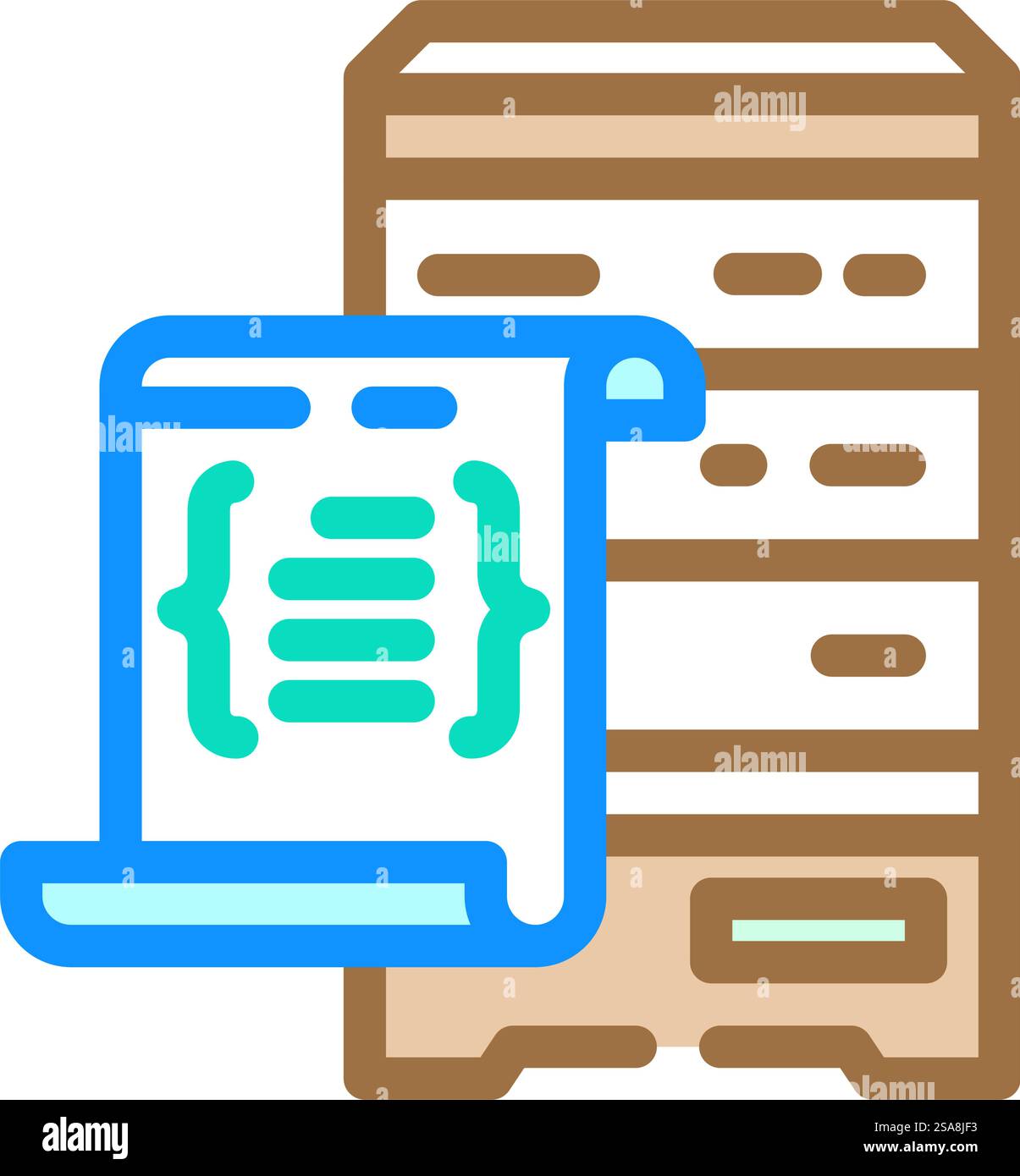 database scripts color icon vector. database scripts sign. isolated ...
