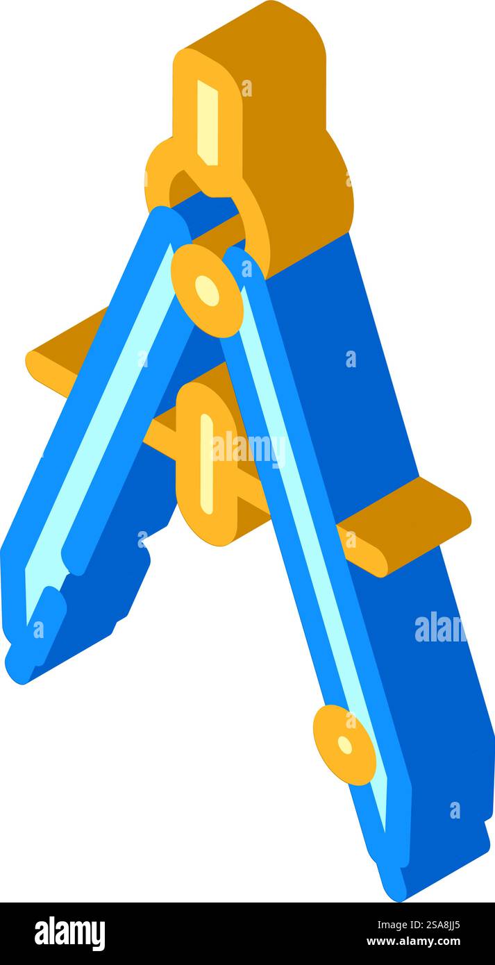drafting compass architectural drafter isometric icon vector. drafting ...