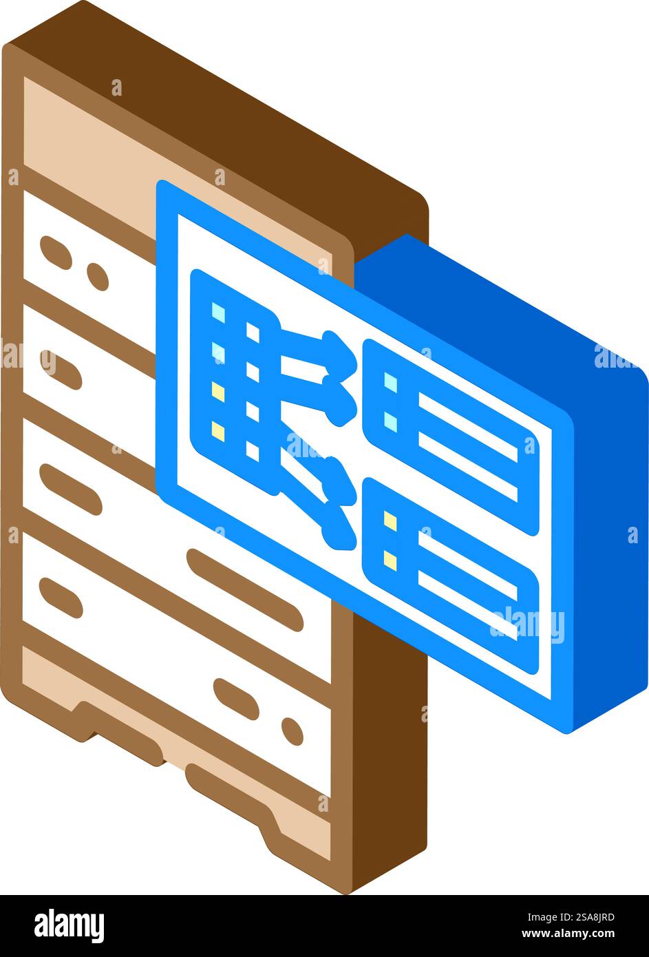 Indexing Data Database Isometric Icon Vector Indexing Data Database