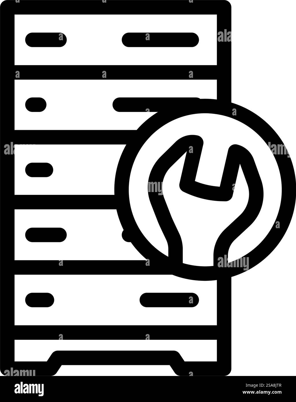 server maintenance database line icon vector. server maintenance ...