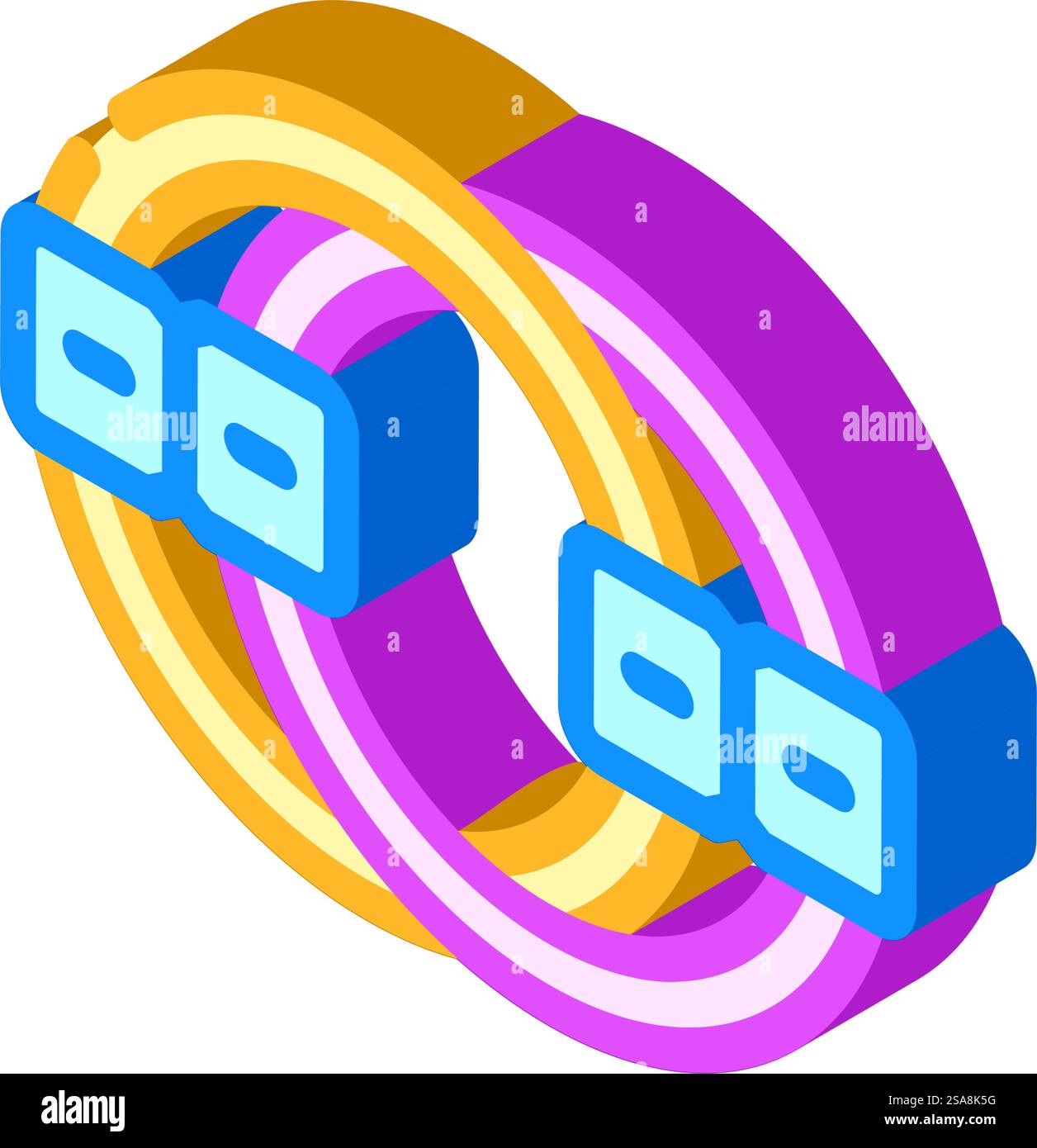 fidget chain toy isometric icon vector. fidget chain toy sign. isolated symbol illustration. fidget chain toy isometric icon vector illustration Stock Vector