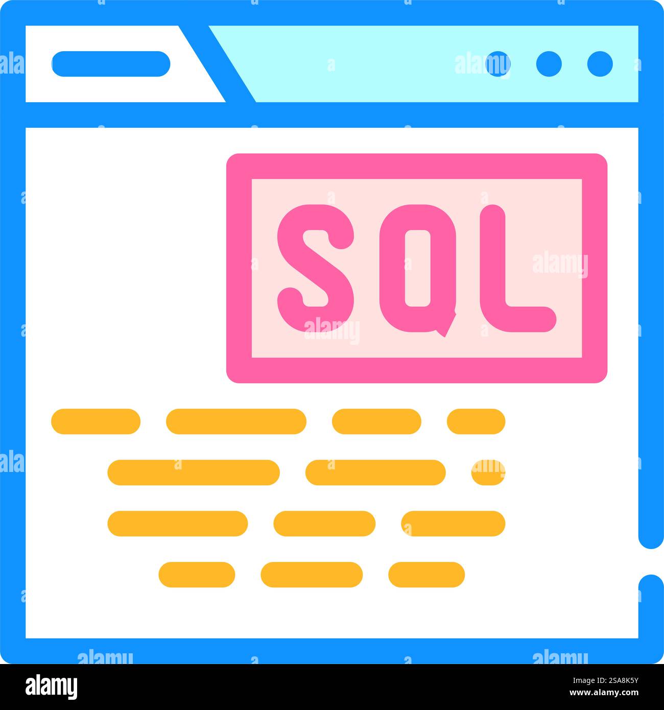 sql query database color icon vector. sql query database sign. isolated ...