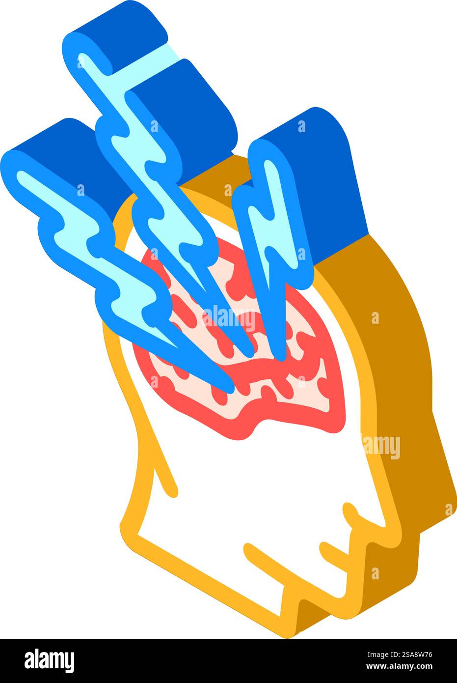 neurological disorders neuroscience neurology isometric icon vector ...