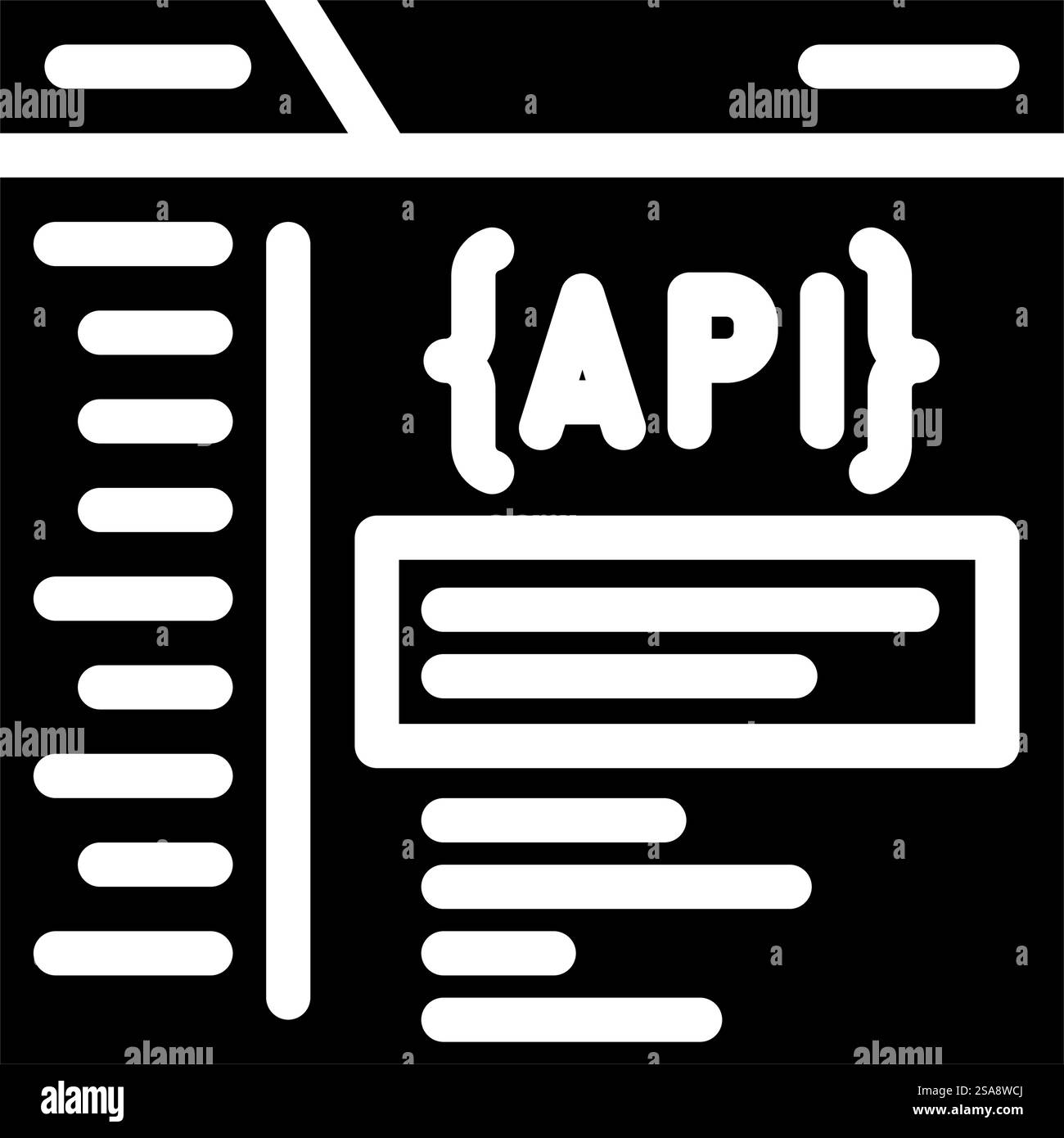 api documentation technical writer glyph icon vector. api documentation technical writer sign. isolated symbol illustration. api documentation technical writer glyph icon vector illustration Stock Vector