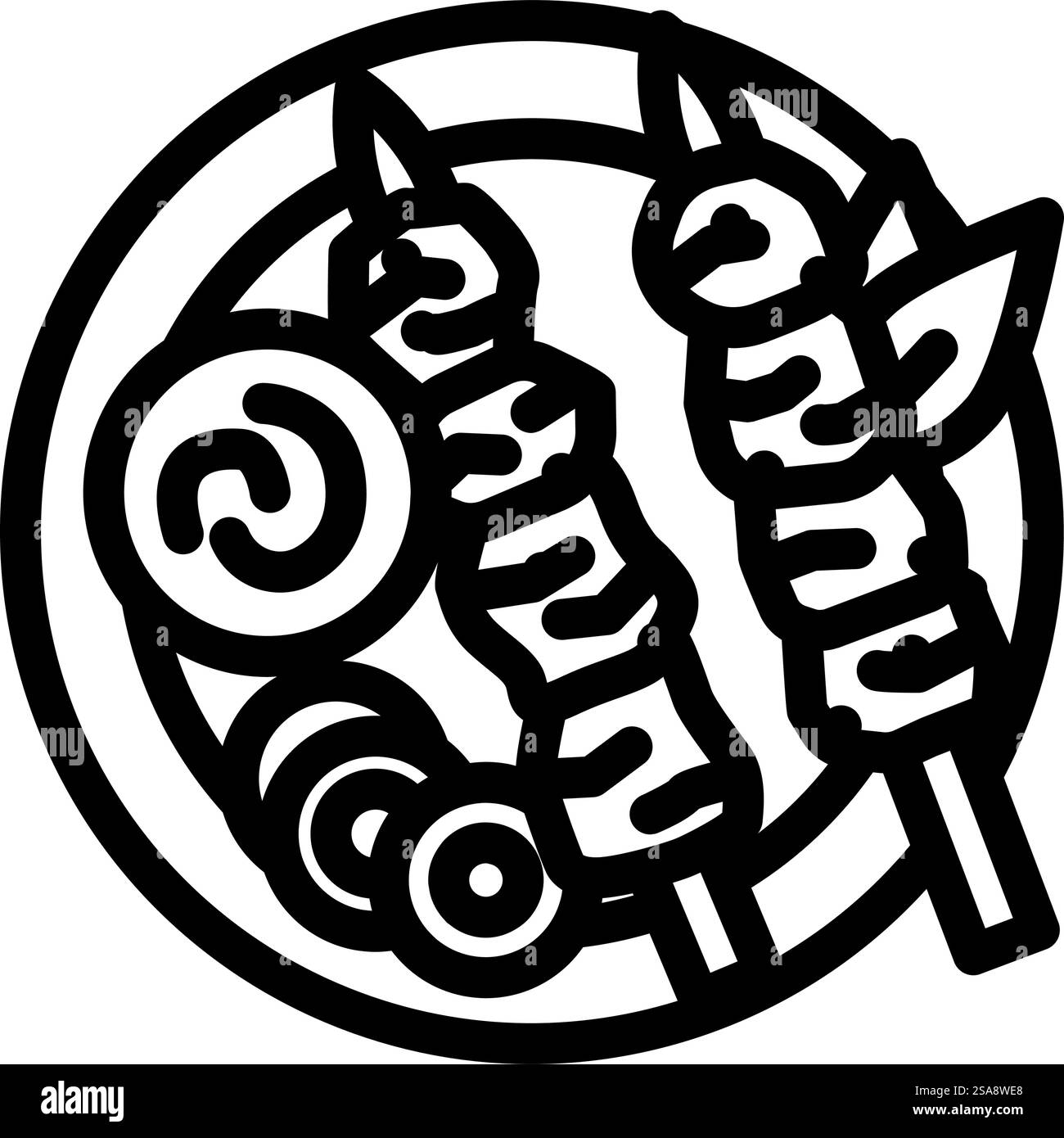 satay skewers thai cuisine line icon vector. satay skewers thai cuisine ...