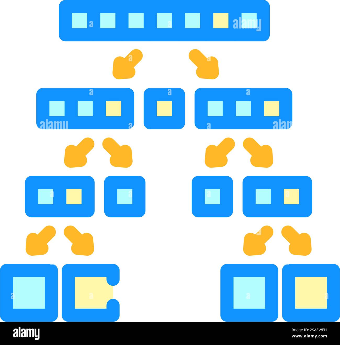 quicksort algorithm color icon vector. quicksort algorithm sign ...
