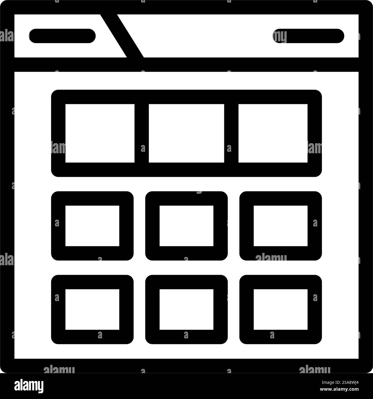 grid system ux ui design line icon vector. grid system ux ui design ...