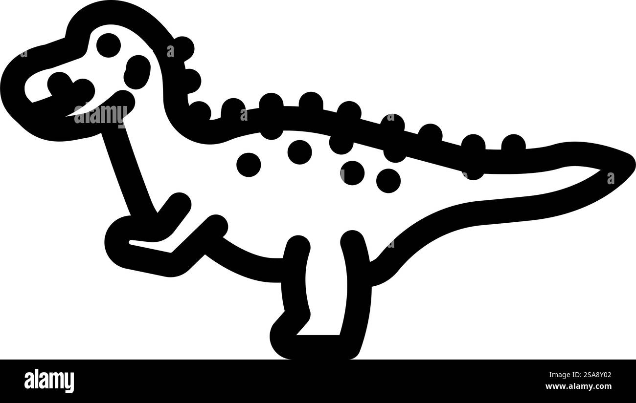 allosaurus dinosaur animal line icon vector. allosaurus dinosaur animal ...