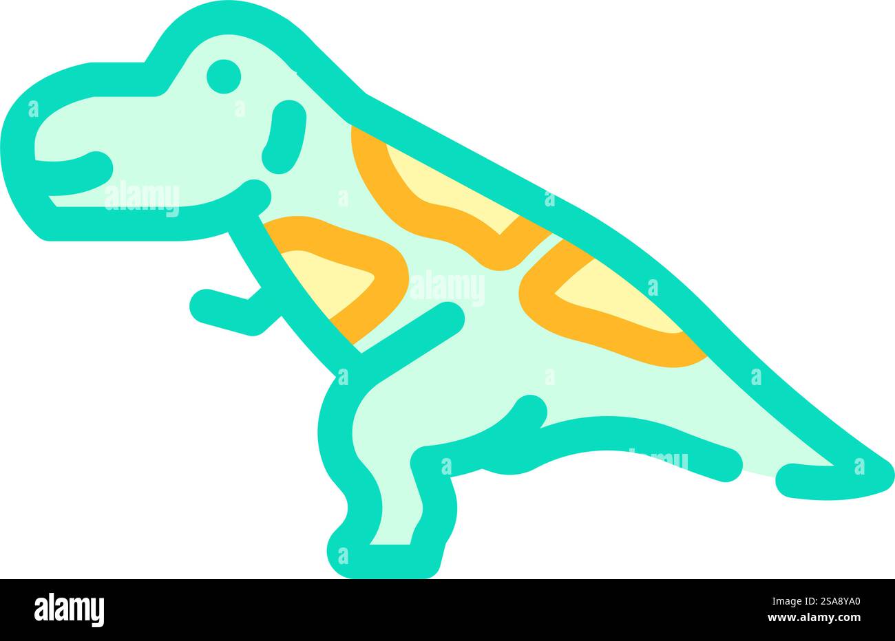 tyrannosaurus rex dinosaur animal color icon vector. tyrannosaurus rex ...