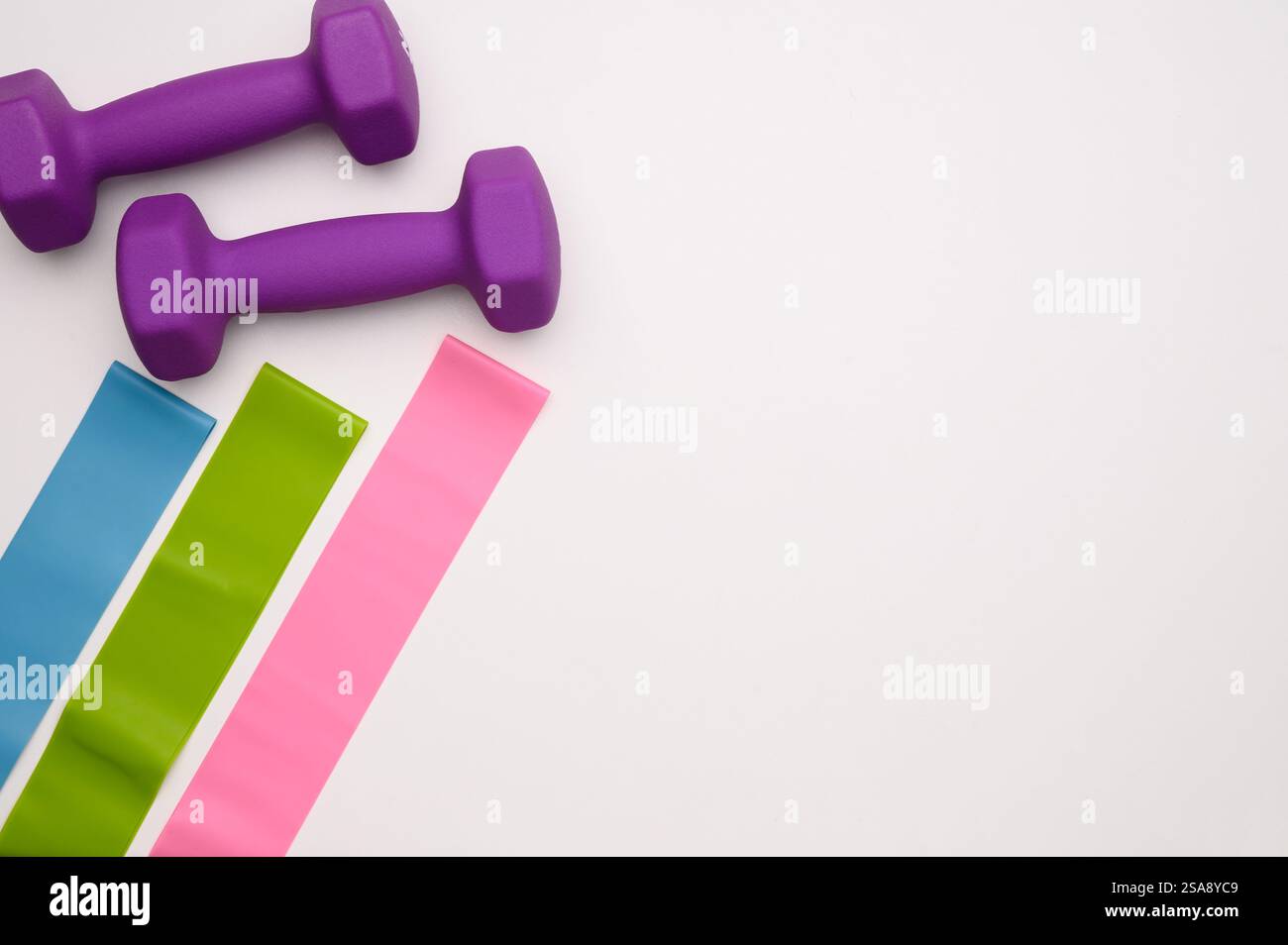 Layout of elastic bands for fitness of different levels of resistance ...