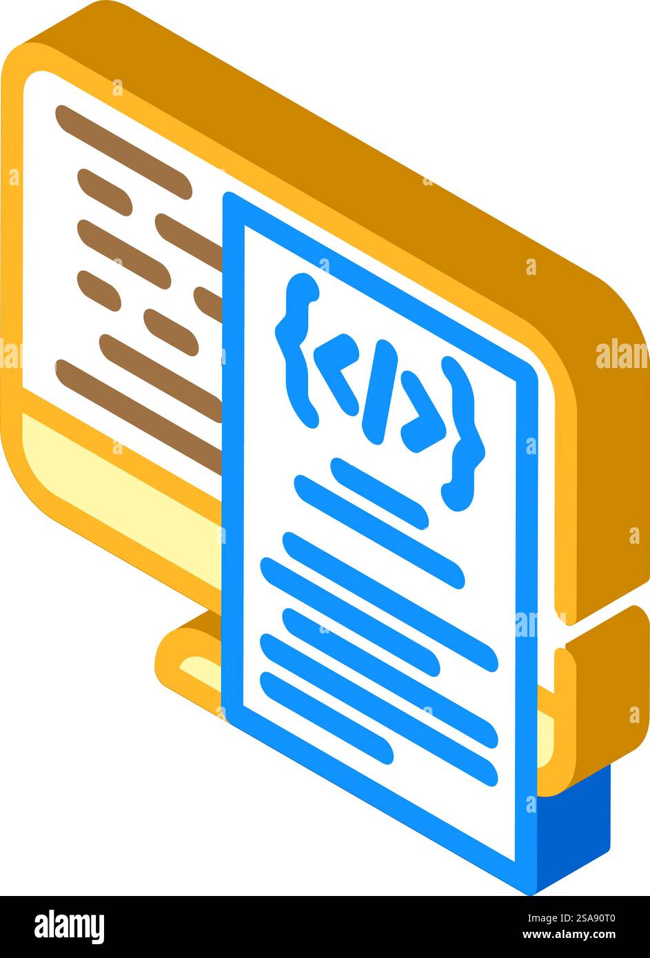 software documentation technical writer isometric icon vector. software documentation technical writer sign. isolated symbol illustration. software documentation technical writer isometric icon vector illustration Stock Vector