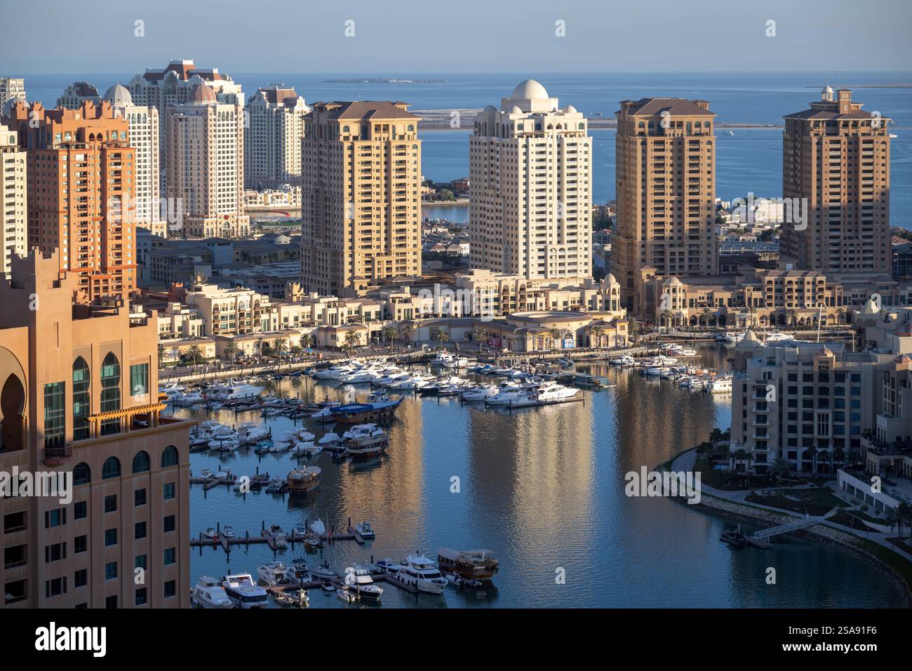 Aerial view of Peral Qatar Porto Arabia Doha Qatar Stock Photo - Alamy