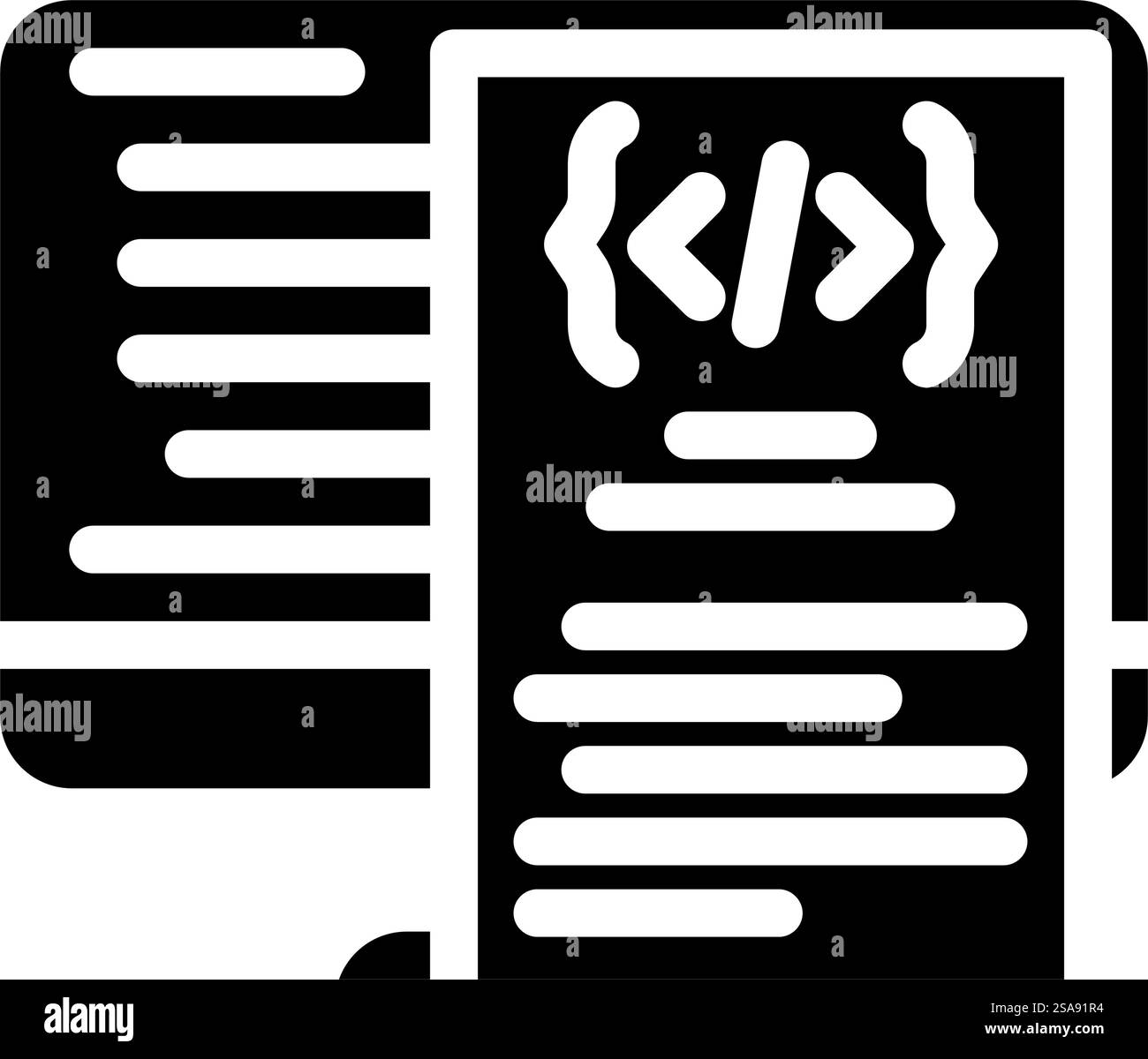 software documentation technical writer glyph icon vector. software documentation technical writer sign. isolated symbol illustration. software documentation technical writer glyph icon vector illustration Stock Vector