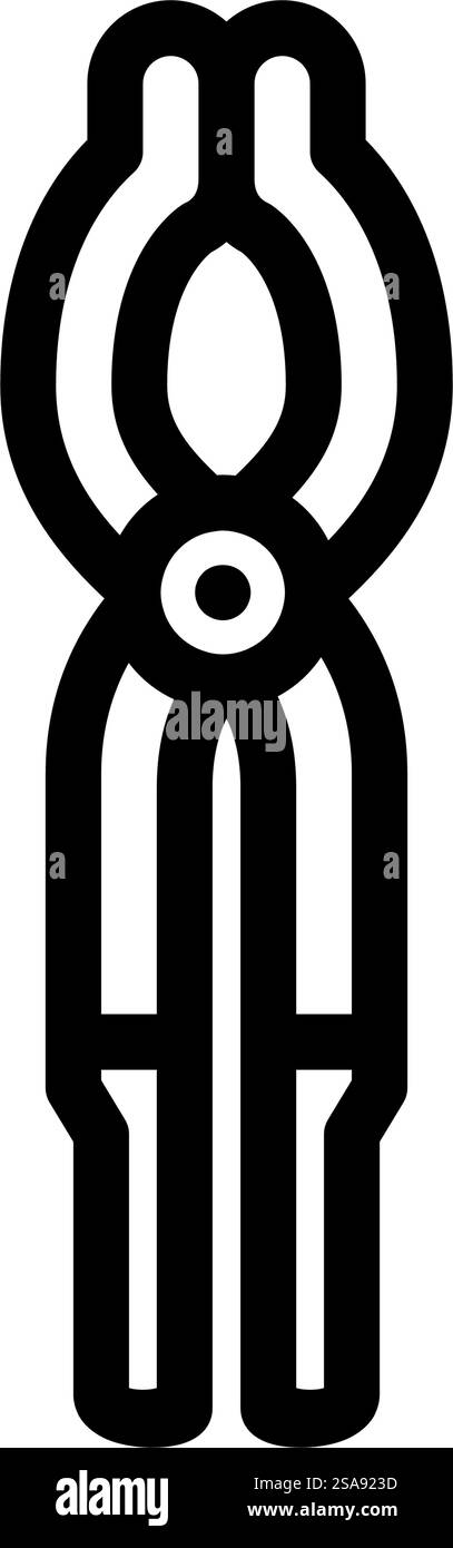 tongs blacksmith metal line icon vector. tongs blacksmith metal sign ...