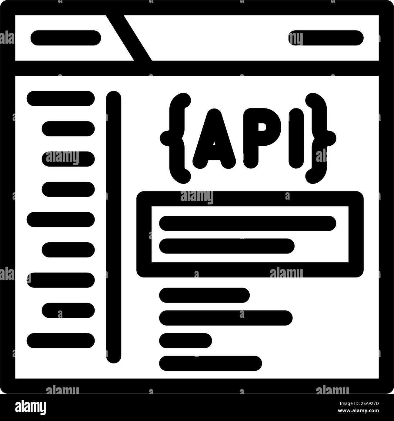 api documentation technical writer line icon vector. api documentation technical writer sign. isolated contour symbol black illustration. api documentation technical writer line icon vector illustration Stock Vector