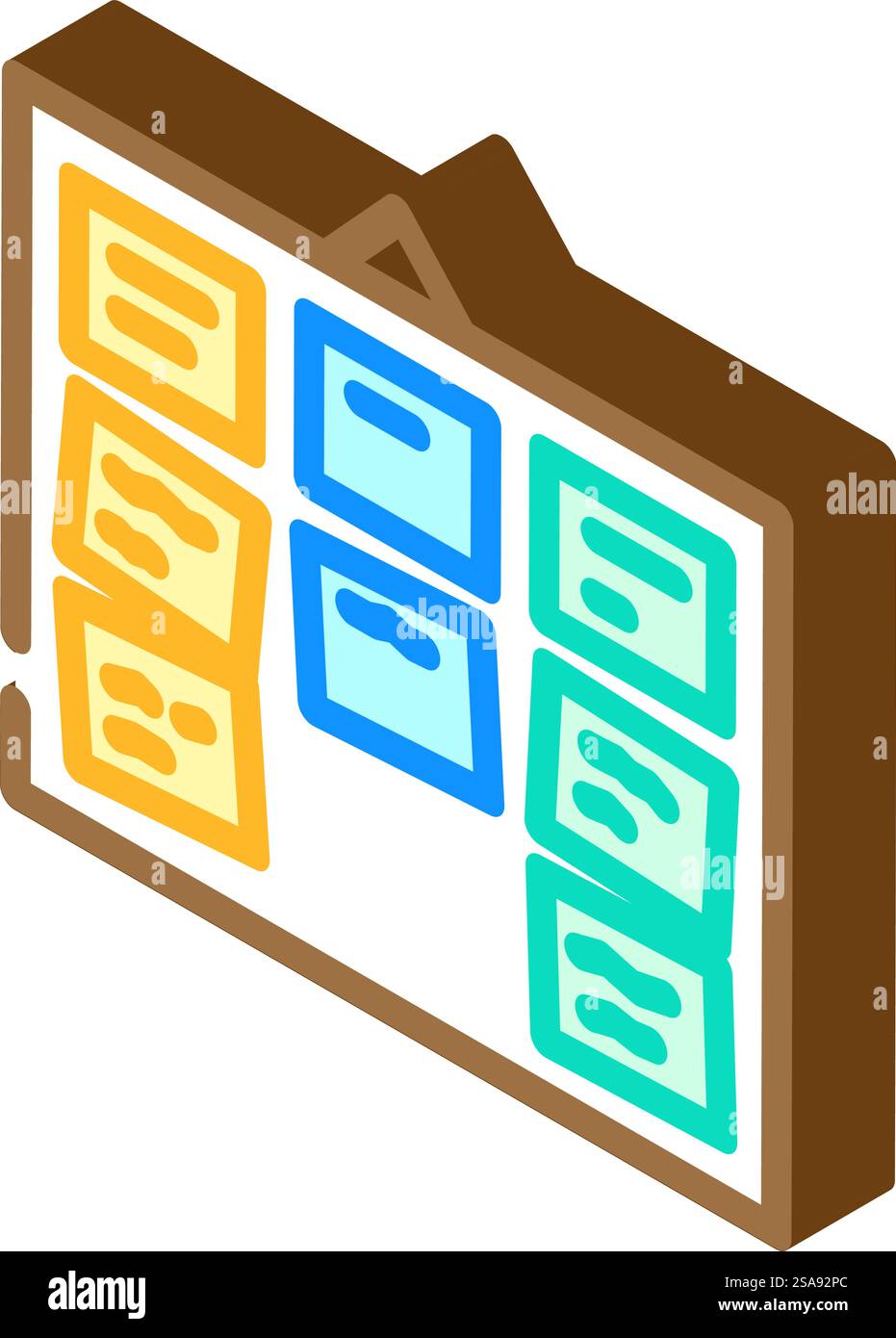 card sorting ux ui design isometric icon vector. card sorting ux ui ...