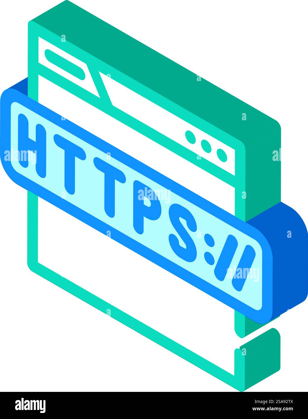 https seo isometric icon vector. https seo sign. isolated symbol illustration. https seo isometric icon vector illustration Stock Vector