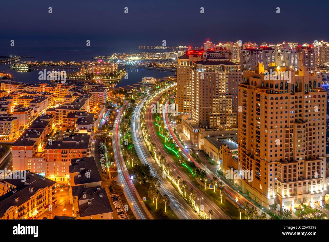 Aerial view of Peral Qatar Porto Arabia Doha Qatar Stock Photo - Alamy