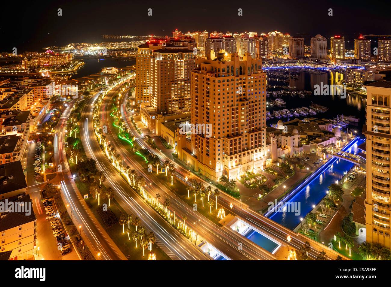 Aerial view of Peral Qatar Porto Arabia Doha Qatar Stock Photo - Alamy