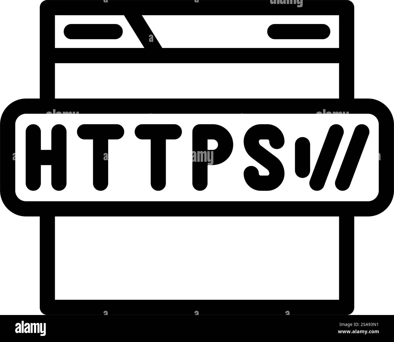https seo line icon vector. https seo sign. isolated contour symbol black illustration. https seo line icon vector illustration Stock Vector