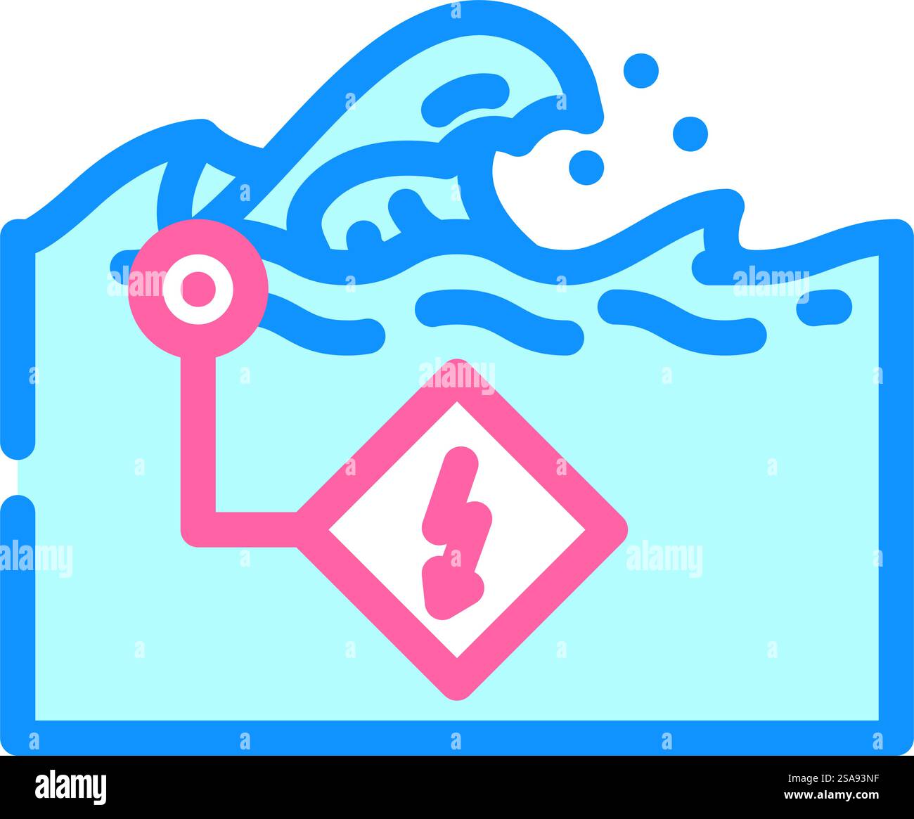 powerful ocean swells color icon vector. powerful ocean swells sign ...